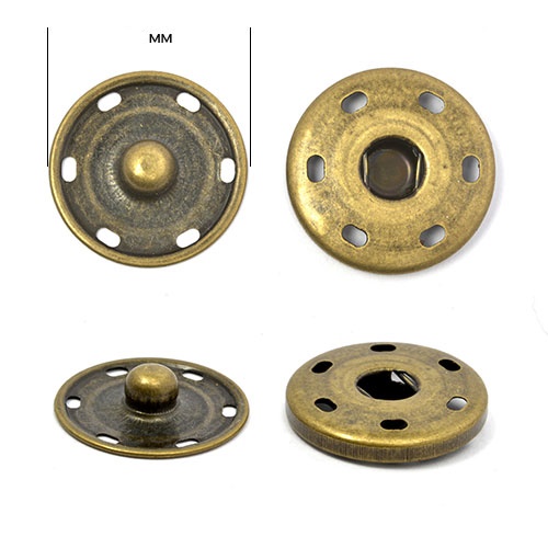 Кнопка пришивная металл 21 мм цв. бронза упак. 1 шт