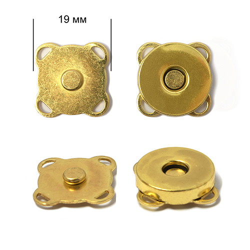 Кнопка магнитная пришивная 19 мм цв. золото упак. 1 шт