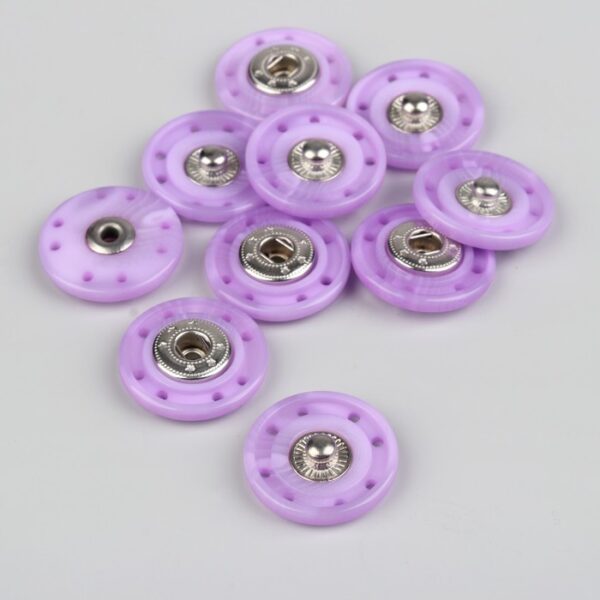 Кнопка пришивная пластик/металл 21 мм цв. фиолетовый упак. 1 шт