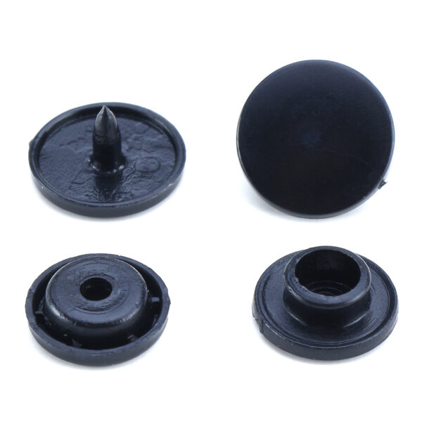Кнопка пробивная пластик 12 мм цв. чёрный упак. 5 шт
