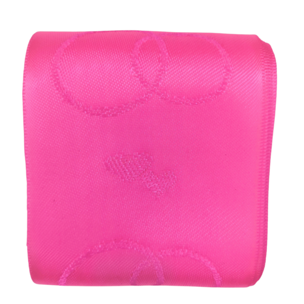 Лента атласная свадебная 65 мм цв. яр. розовый упак. 3 м