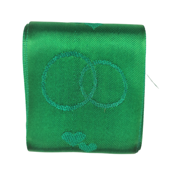 Лента атласная свадебная 65 мм цв. зелёный упак. 3 м