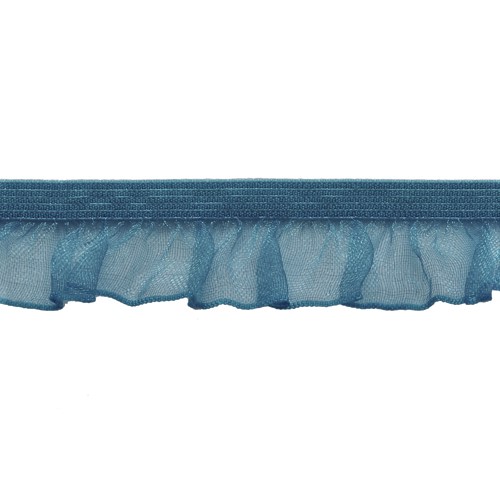 Декоративная резинка Torioni  GET-012 15 мм цв. 116 синий (рюш односторонний) 1 м