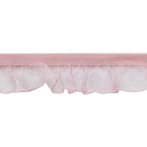 Декоративная резинка Torioni  GET-012 15 мм цв. 067 розовый (рюш односторонний) 1 м
