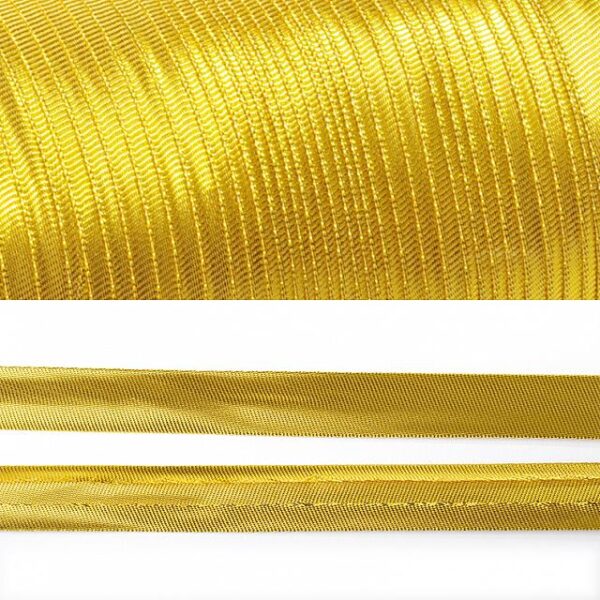 Бейка косая металлик 15 мм цв. золото упак. 5 м