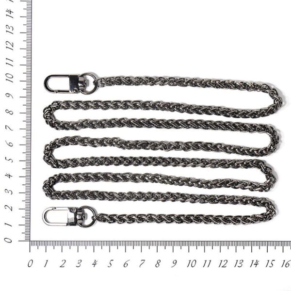 Ручка для сумки цепочка с карабинами d 7 мм, длина 100 см цв. т. никель 1 шт