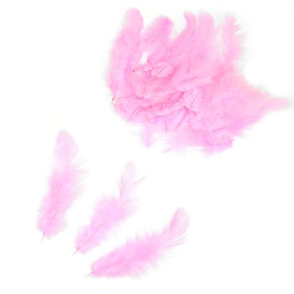 Перья 7-10 см цв. розовый упак. 10 шт