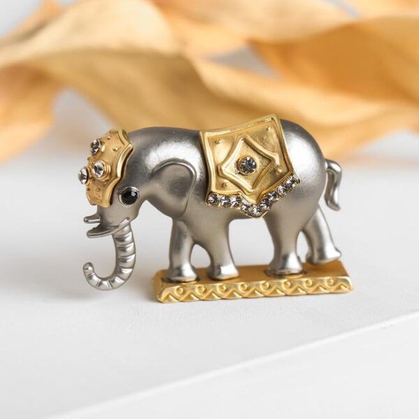 Брошь Слон матовый серебряно-золотой 2.5см х 4см х 1.4см 4687429