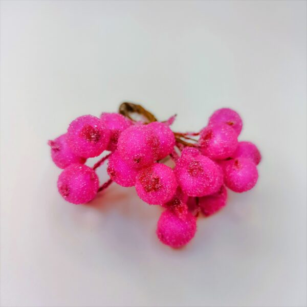 Букет Ягоды в сахаре цв. яр. розовый 7 см ветка 20 ягод