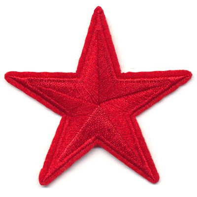 Термоаппликация арт. 2453 красная звезда 6,8х6,8 см 1 шт