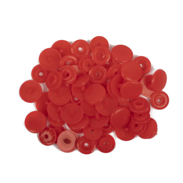 Кнопка пробивная пластик 12 мм цв. красный упак. 5 шт